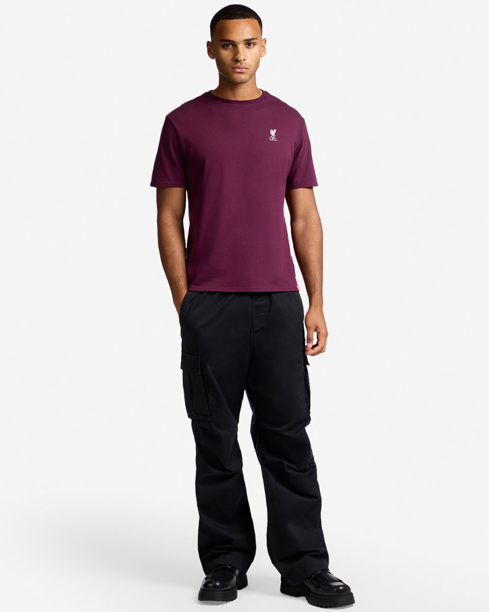 LFC Mens Liverbird Embroidered Tee Cherry - Image 3