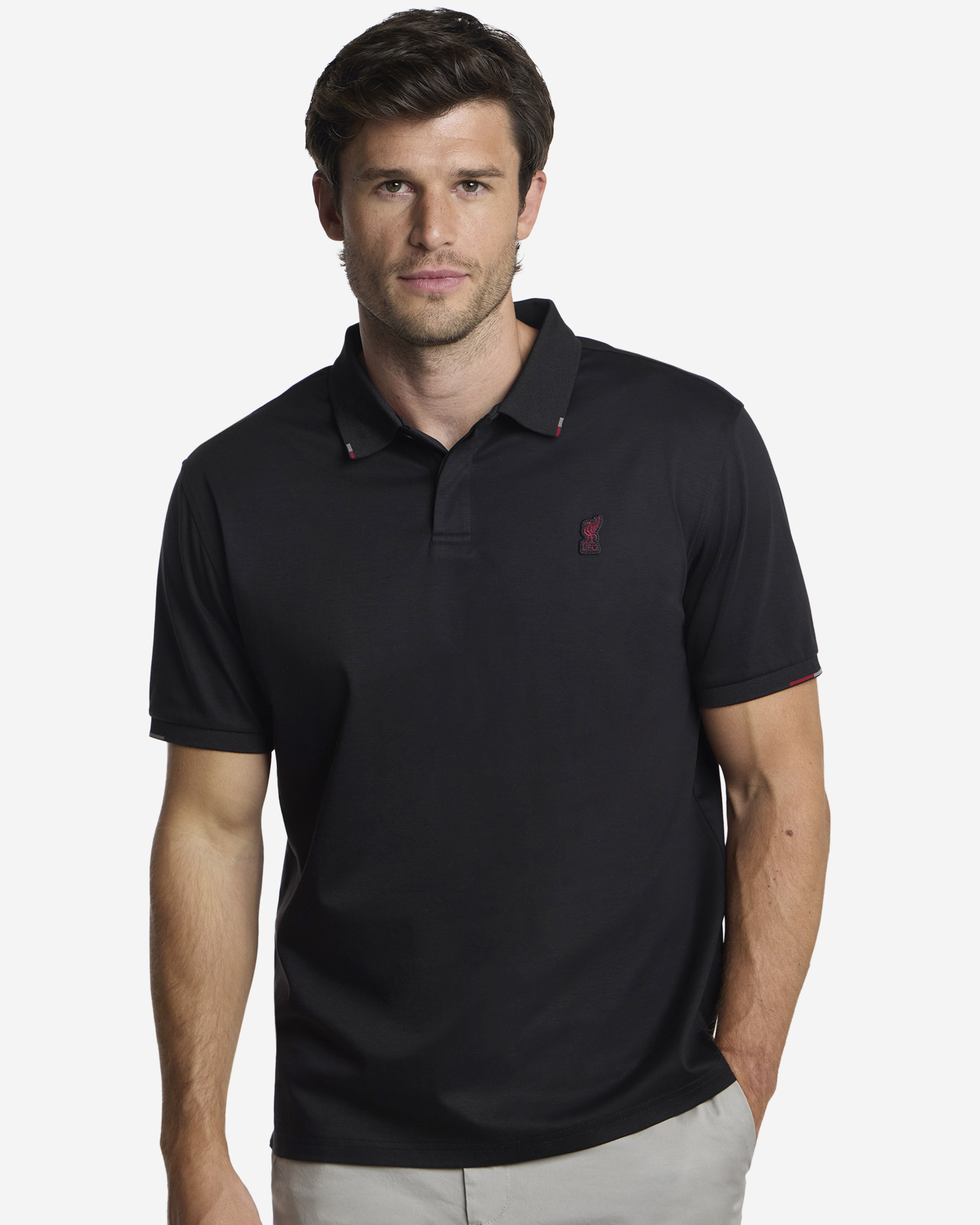 LFC Firma Mens Tipped Polo Black - Image 4