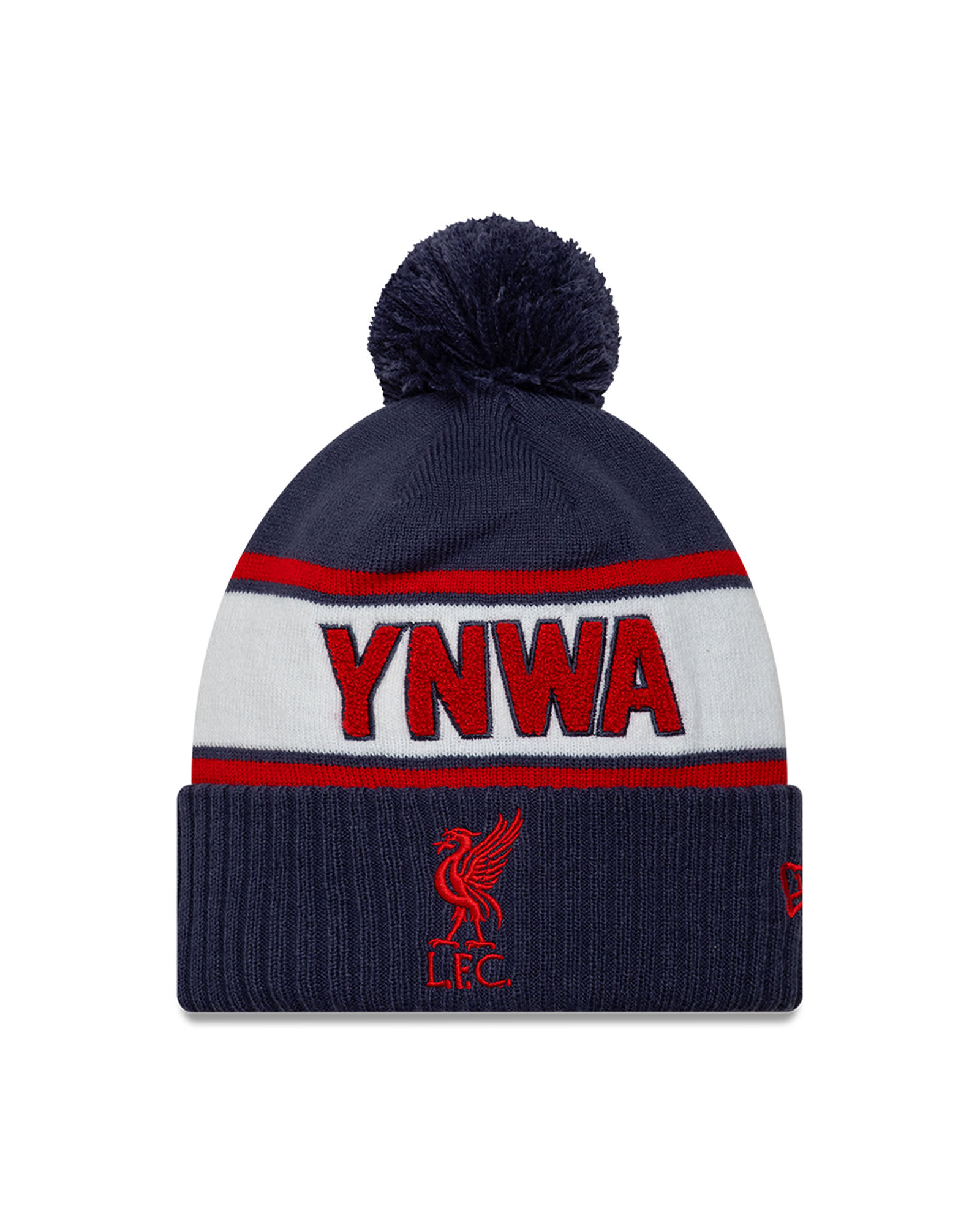 LFC New Era Adults Cuff Pom YNWA Beanie Navy - Image 1