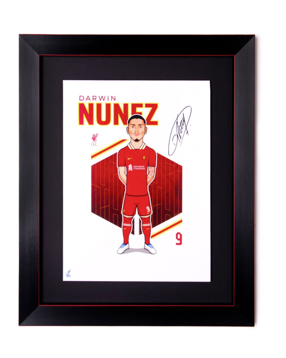 LFC Signed 24/25 Darwin Núñez Print - Image 1
