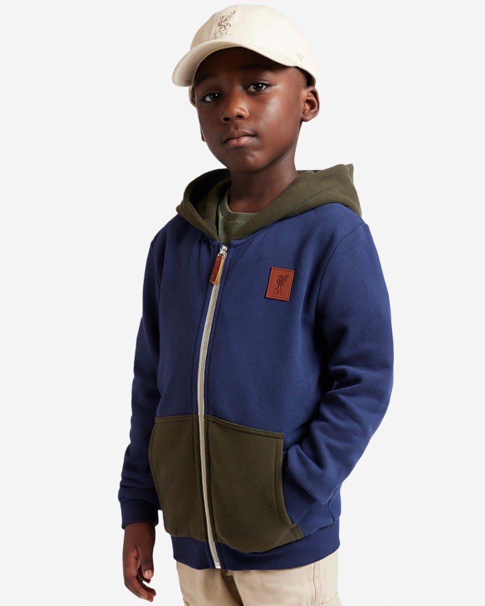 LFC Spædbarn Fleece-dragkedja med huva Marinblå - Image 2
