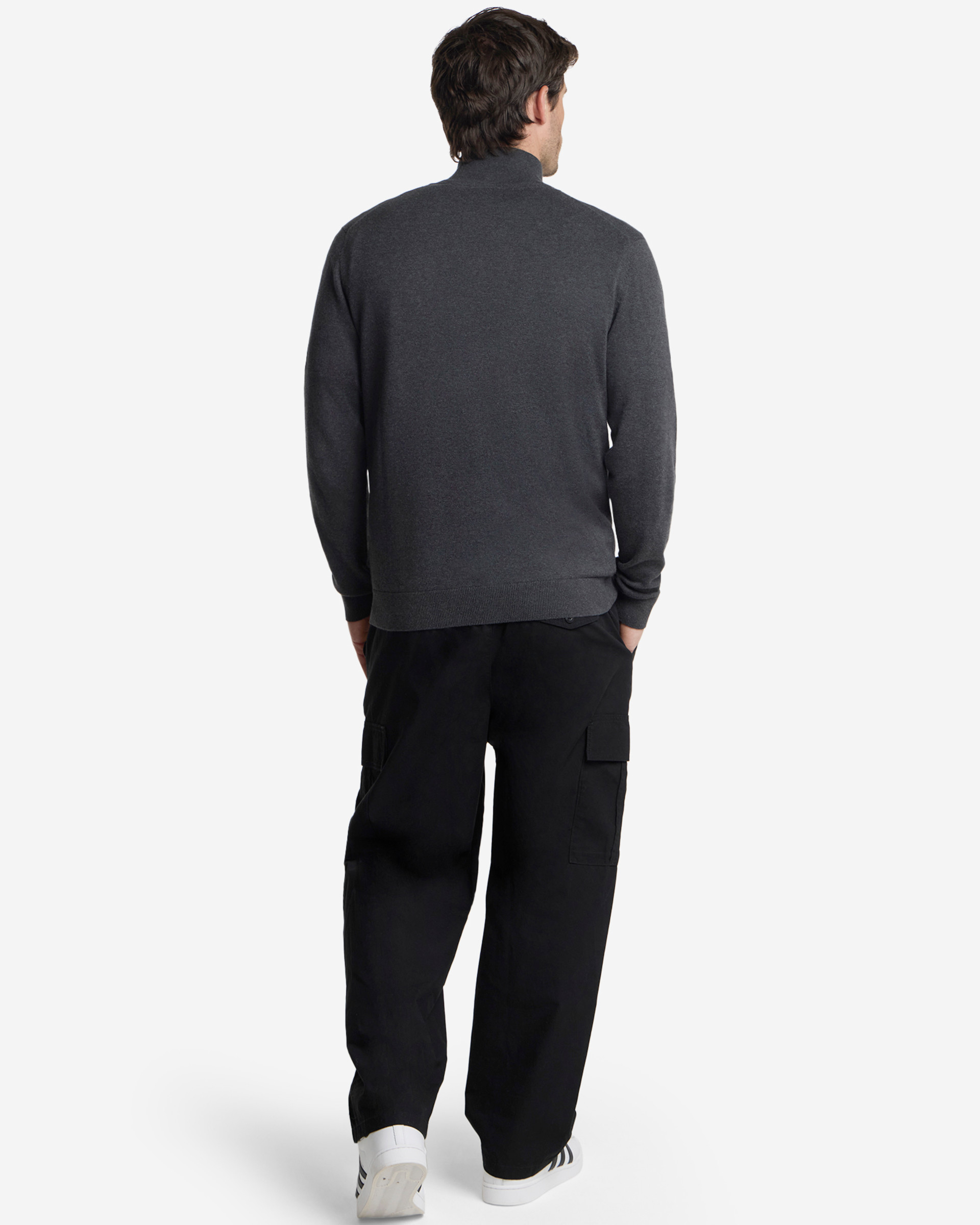 LFC Herren-Strickpullover mit Viertelreißverschluss, Anthrazit - Image 3