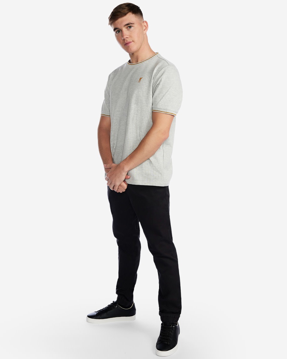 LFC Mens Stripe Tee Grey Marl - Image 3