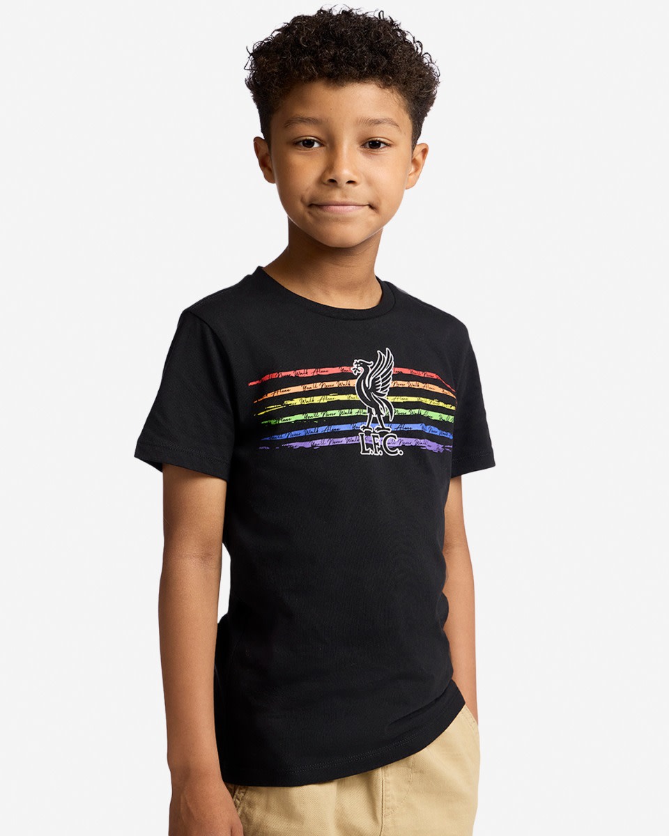 LFC Junior Liverbird Pride Tee Black - Image 1
