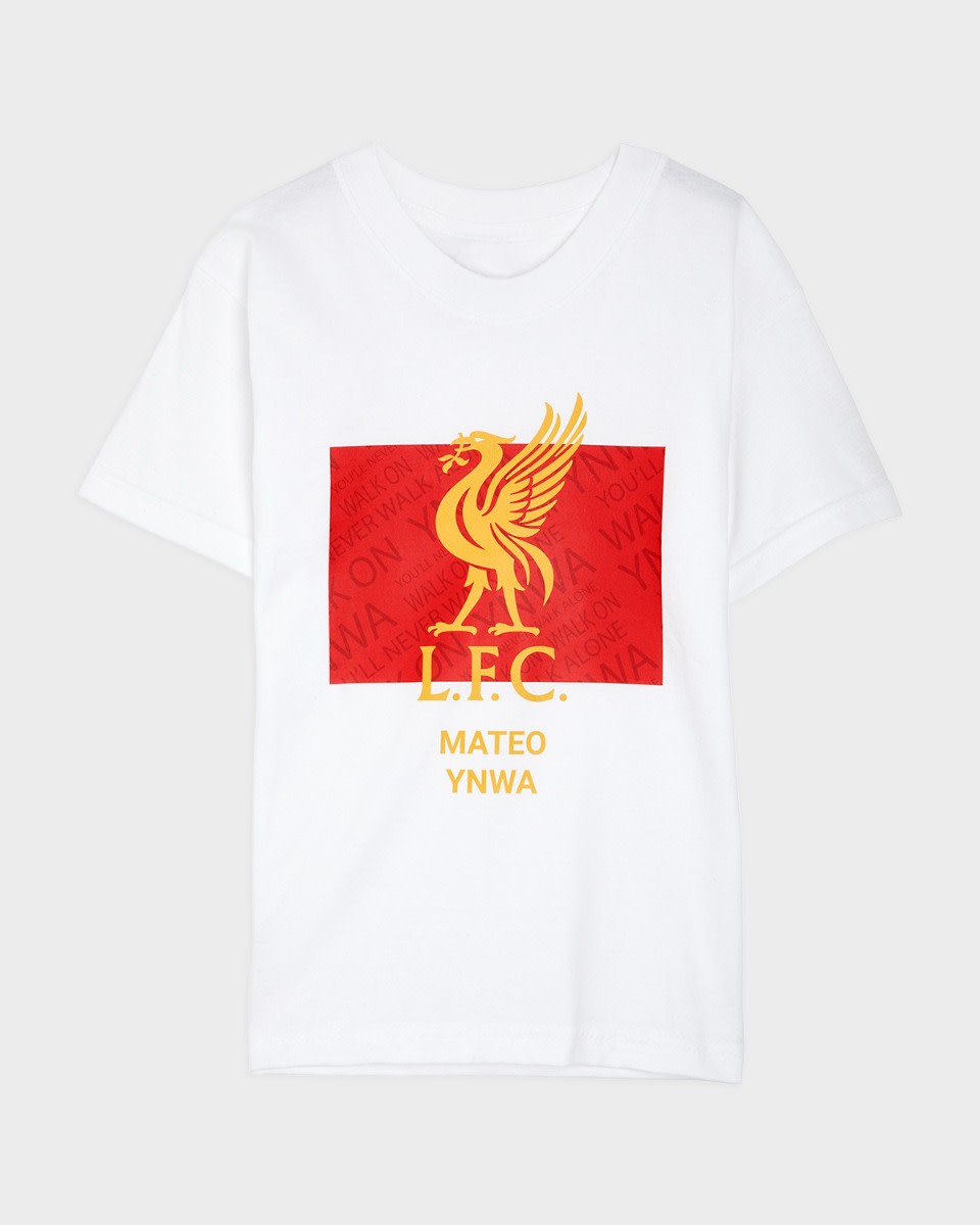 LFC Junior Liverbird personlig hvid T-shirt - Image 2