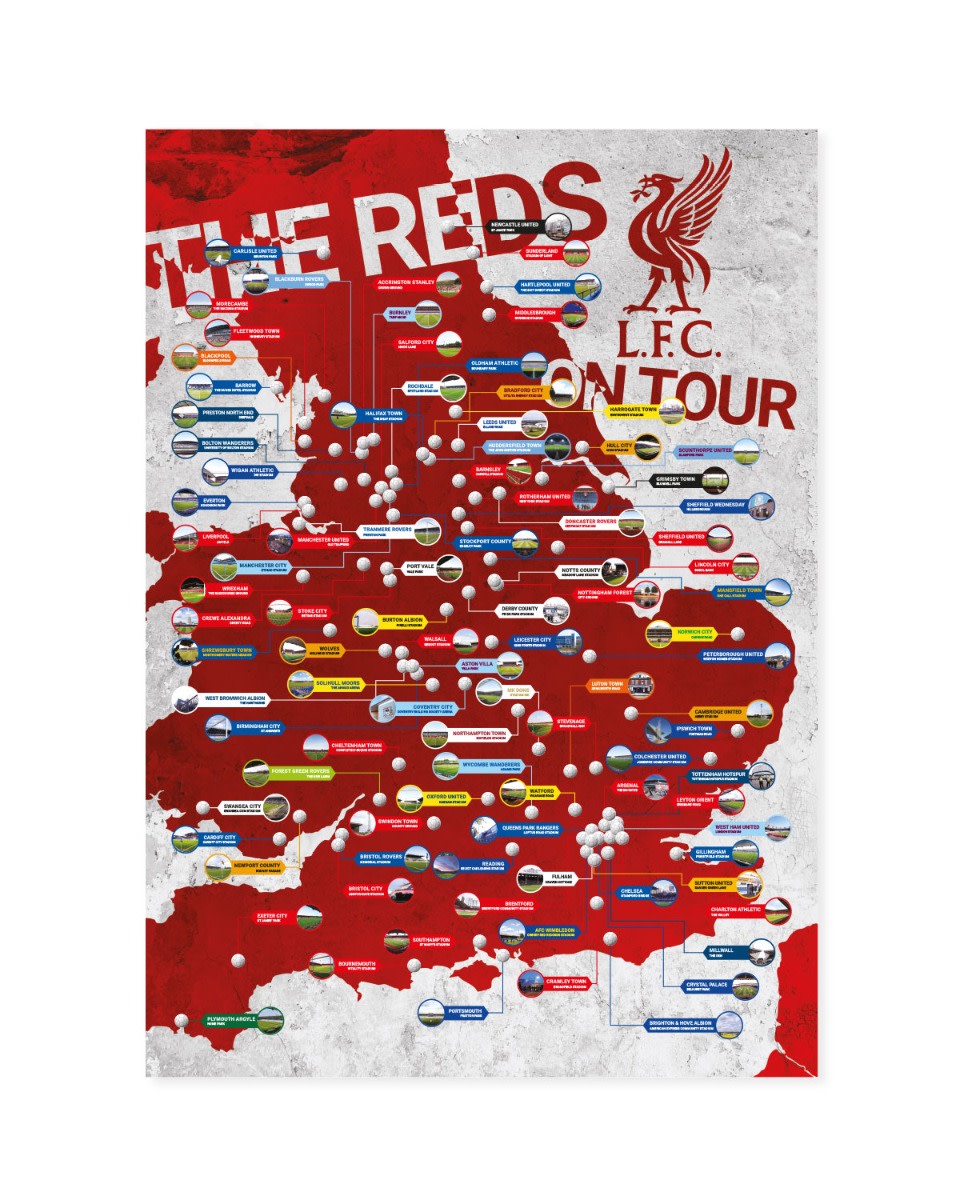 LFC Away Days Scratch Wall Chart - Image 1