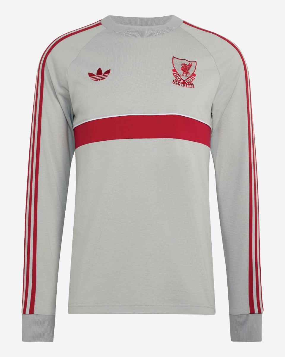 LFC adidas Mens 26/27 Originals Long Sleeve Tee Grey - Image 3