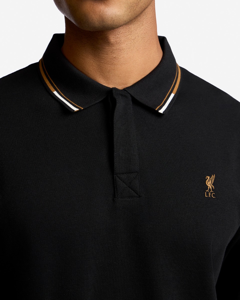 LFC Mens Long Sleeve Tipping Polo Black