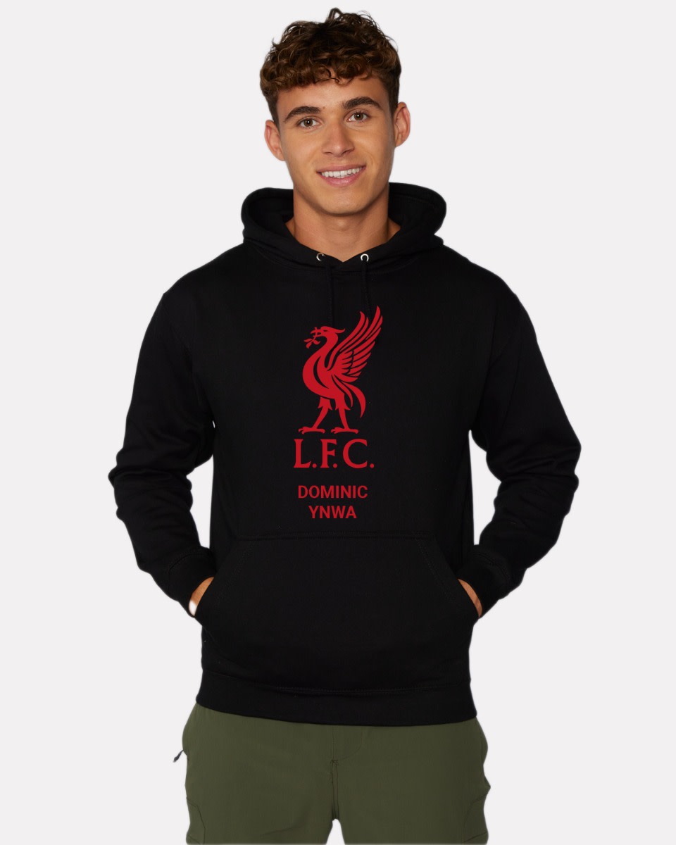 LFC Red Liverbird personlig svart huva - Image 1