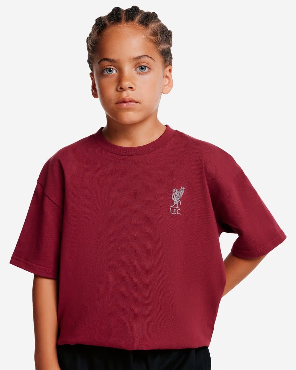 T-shirt surdimensionné YNWA imprimé au dos LFC Juniors Cherry - Image 2