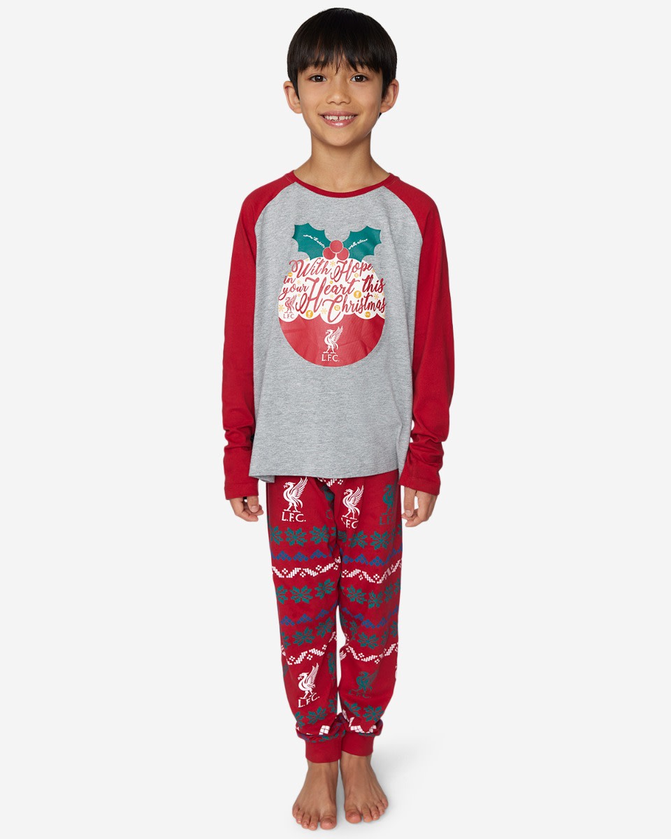 LFC Junior Weihnachtspyjama Grau/Rot - Image 2