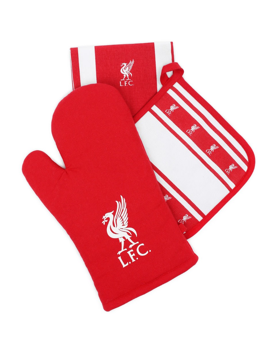 LFC Oven Glove, Towel & Heat Pad Set Red - Image 1