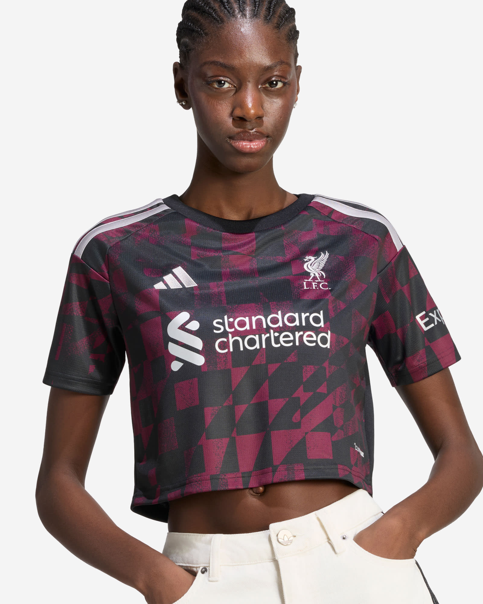 LFC adidas Womens 26/27 Third Cropped Jersey - Image 3