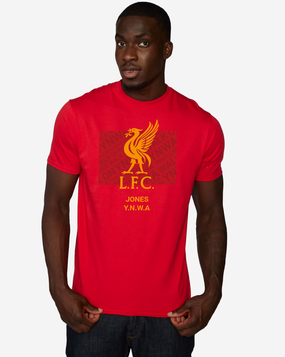 LFC Liverbird Personalised Red Tee - Image 1