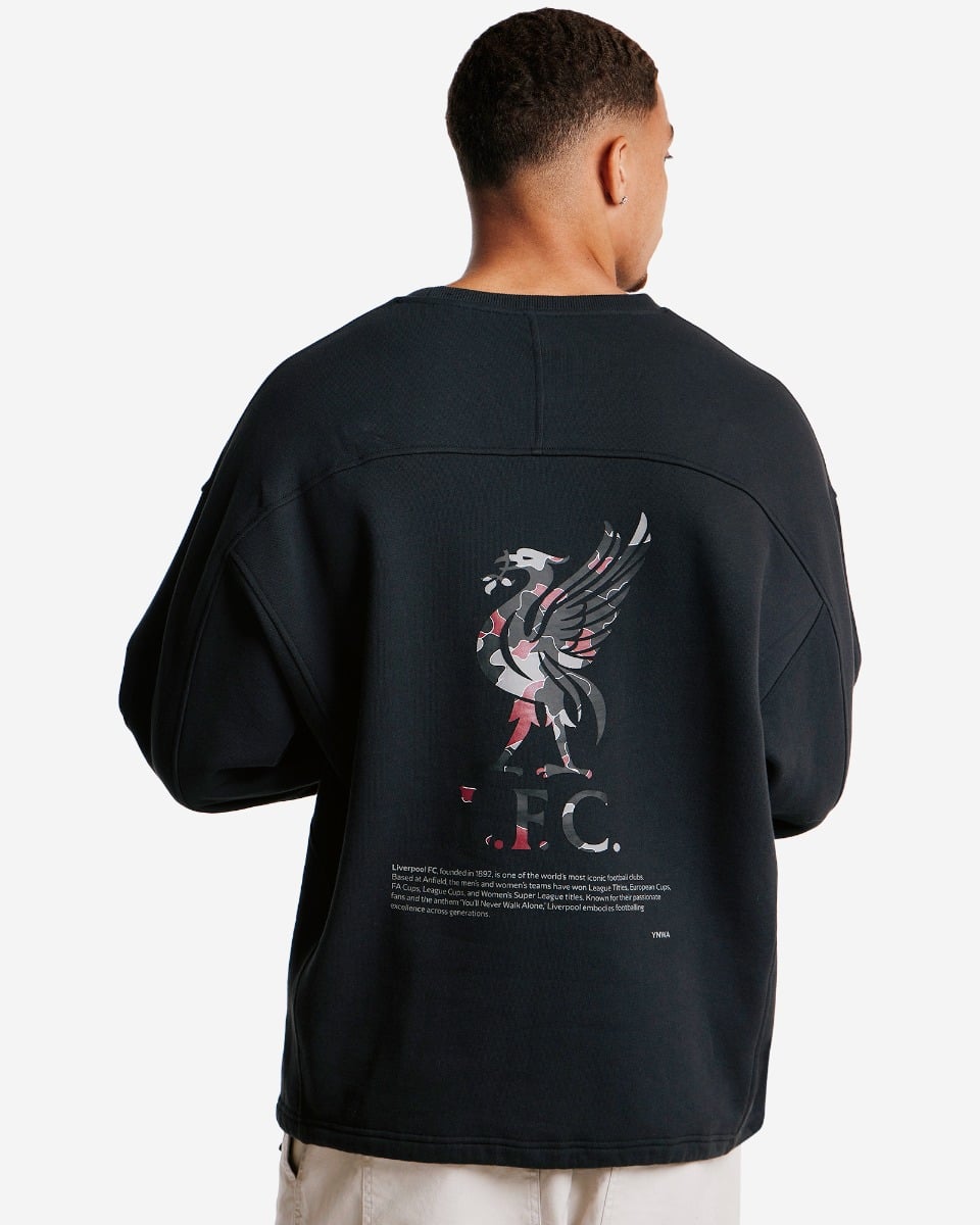 LFC Mens Oversized YNWA Toggle Sweat Grey - Image 2