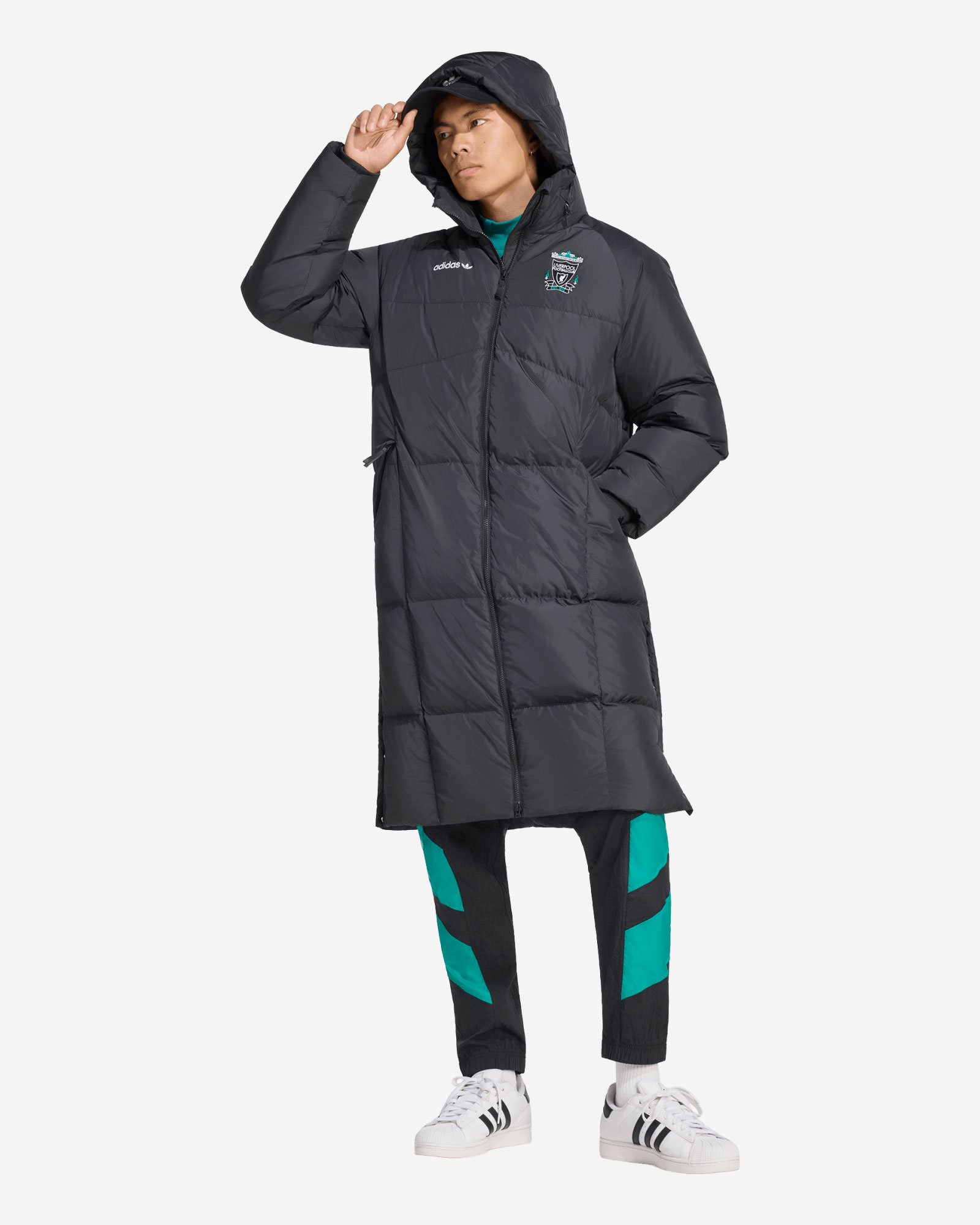 LFC adidas Mens EQT Down Coat Black - Image 3
