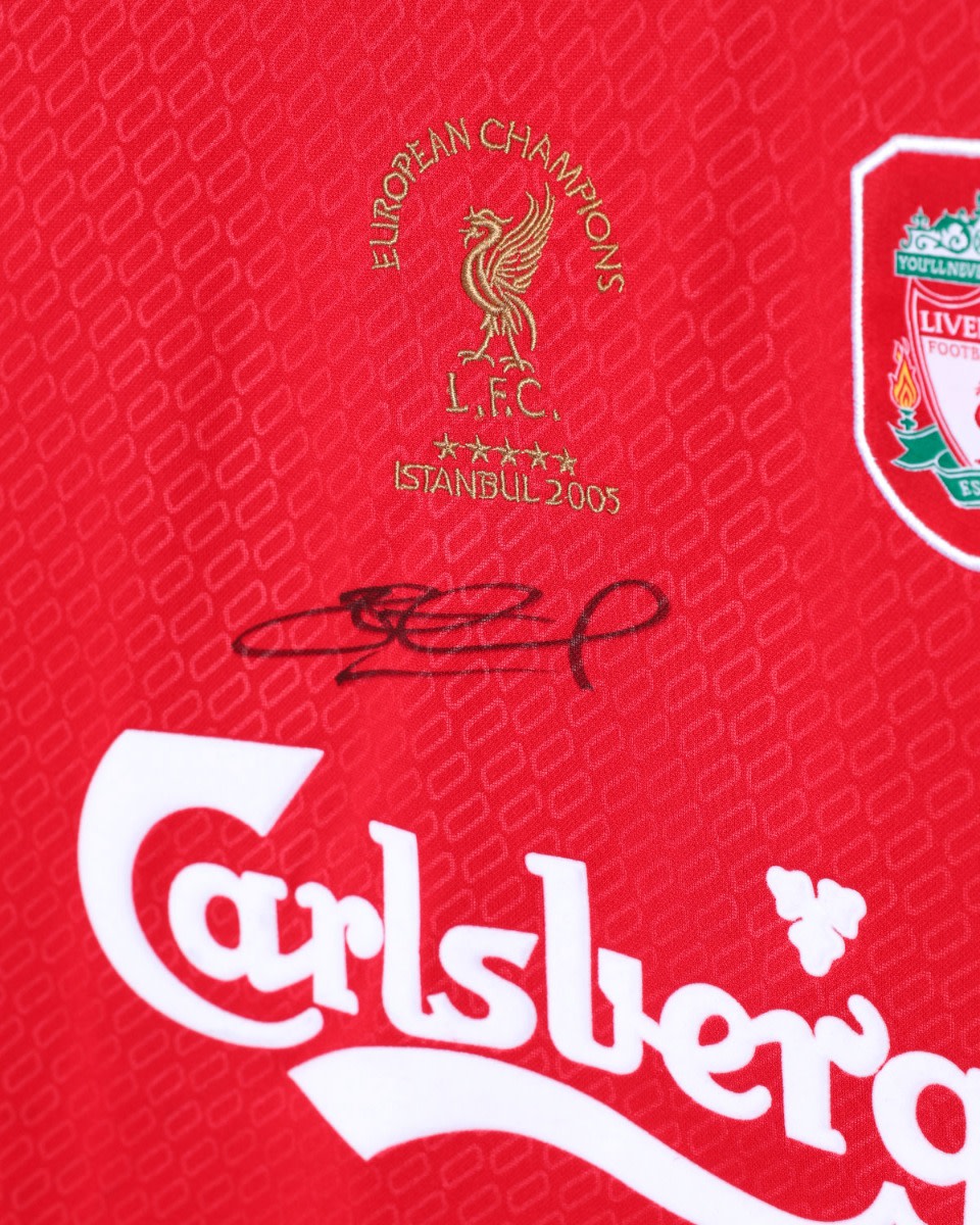 LFC Signerad Gerrard Boxad skjorta - Image 2