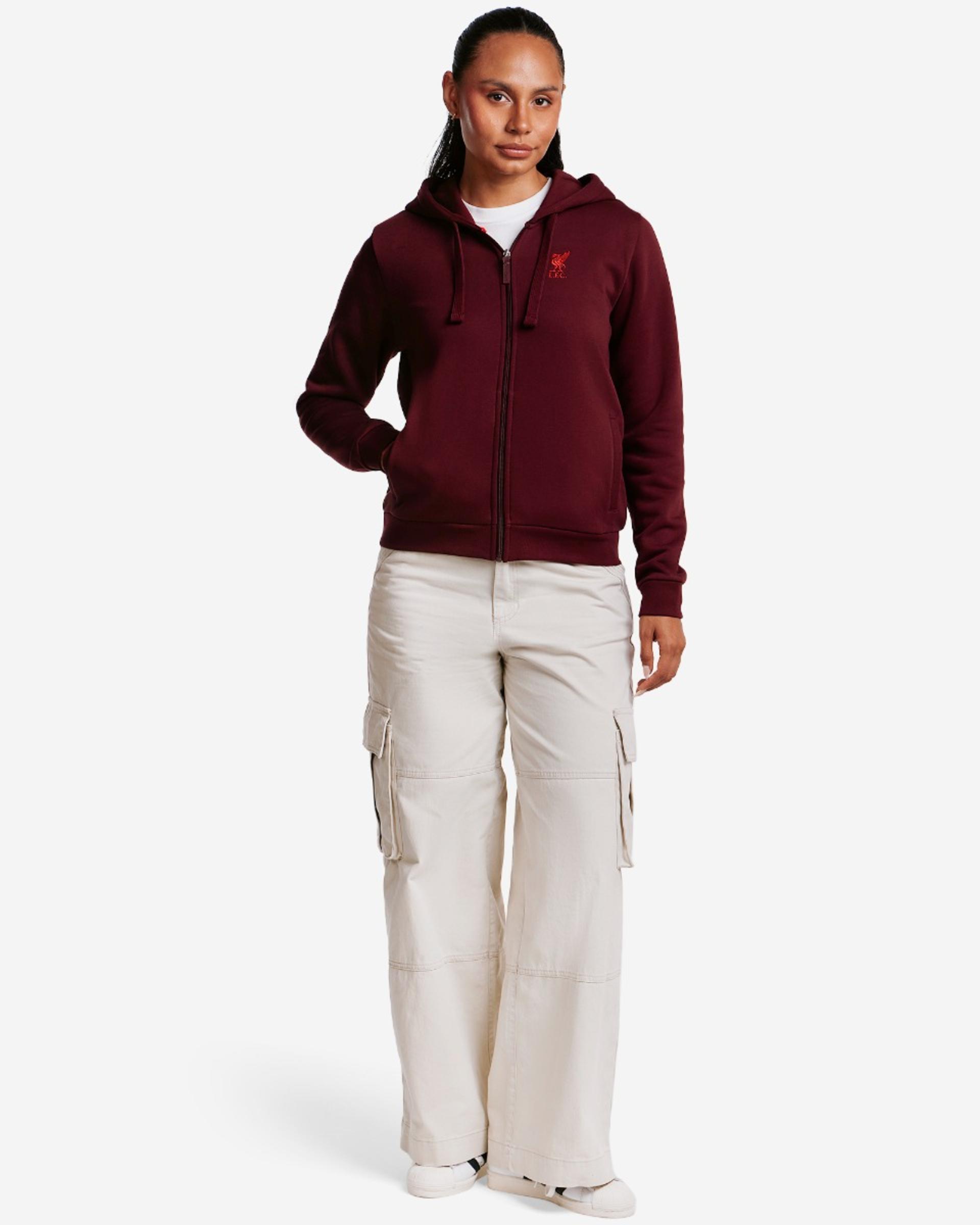 LFC Kapuzenpulli mit durchgehendem Reißverschluss für Damen, Dunkelrot - Image 3