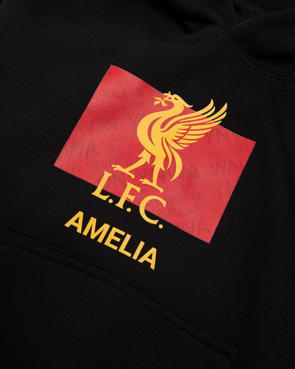 LFC Junior Liverbird Personalised Black Hoody - Image 3