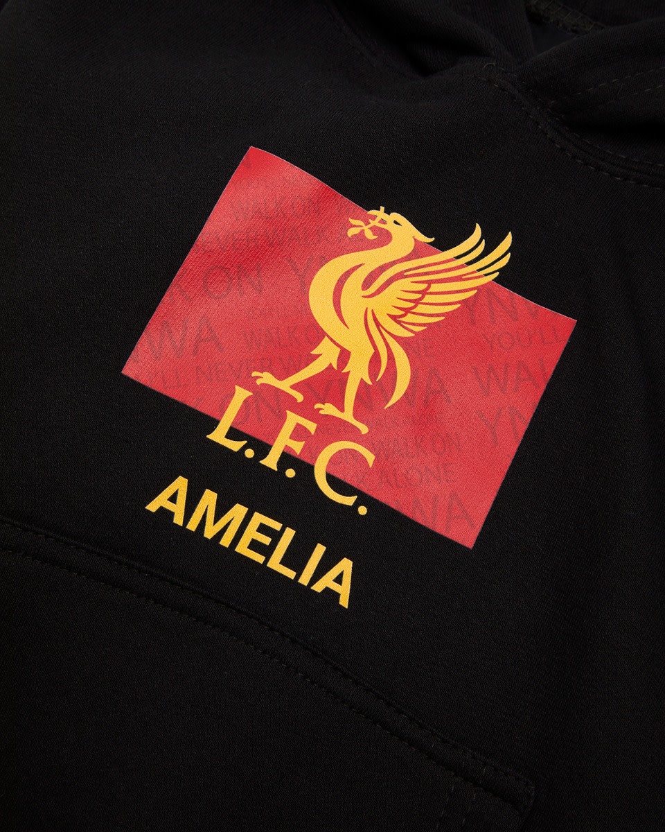 LFC Junior Liverbird Personalised Black Hoody - Image 3