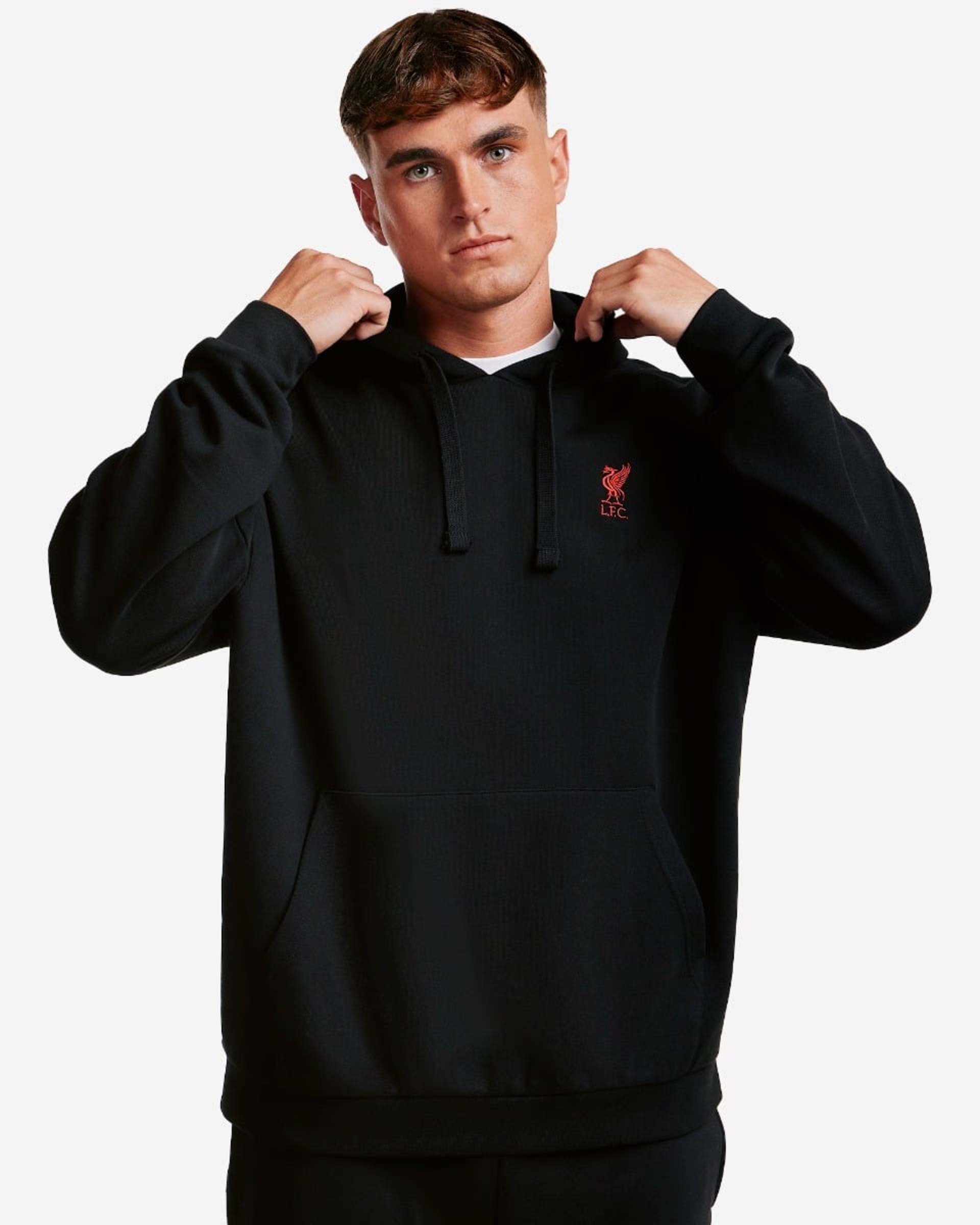 Chandail à capuchon surdimensionné LFC avec logo oversize pour homme, noir - Image 1