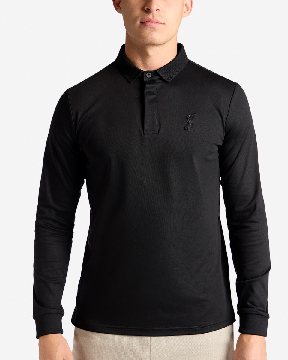 LFC Firma Mens Long Sleeve Polo Black - Image 3