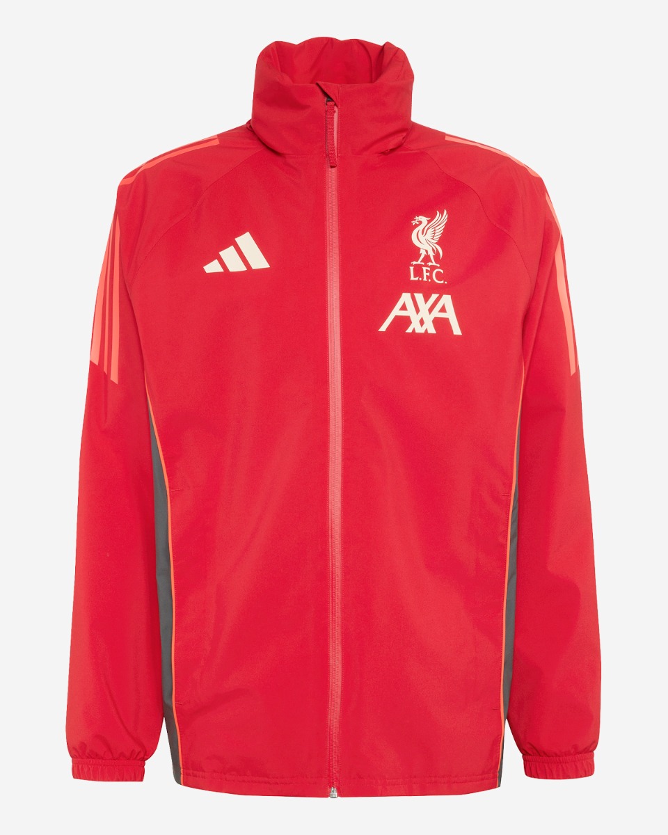 LFC adidas Mens 25/26 Rain Jacket Red