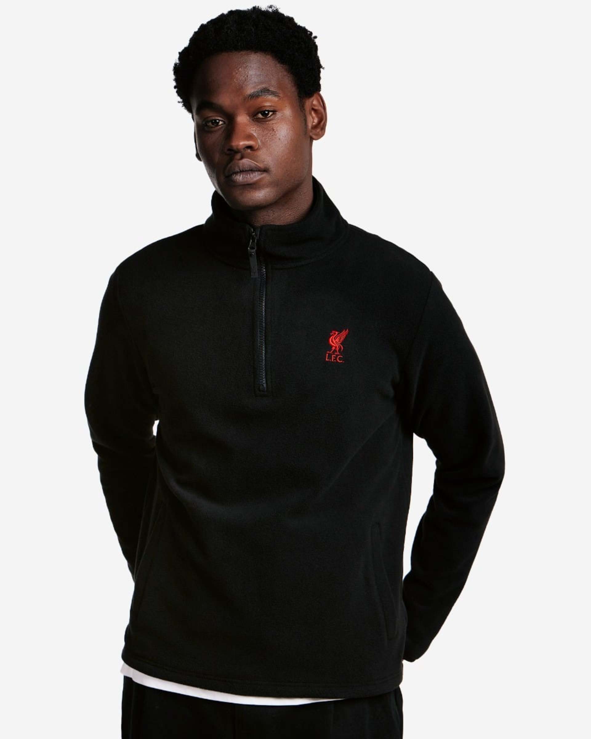 LFC Herren-Fleecejacke mit Viertelreißverschluss, Schwarz - Image 1