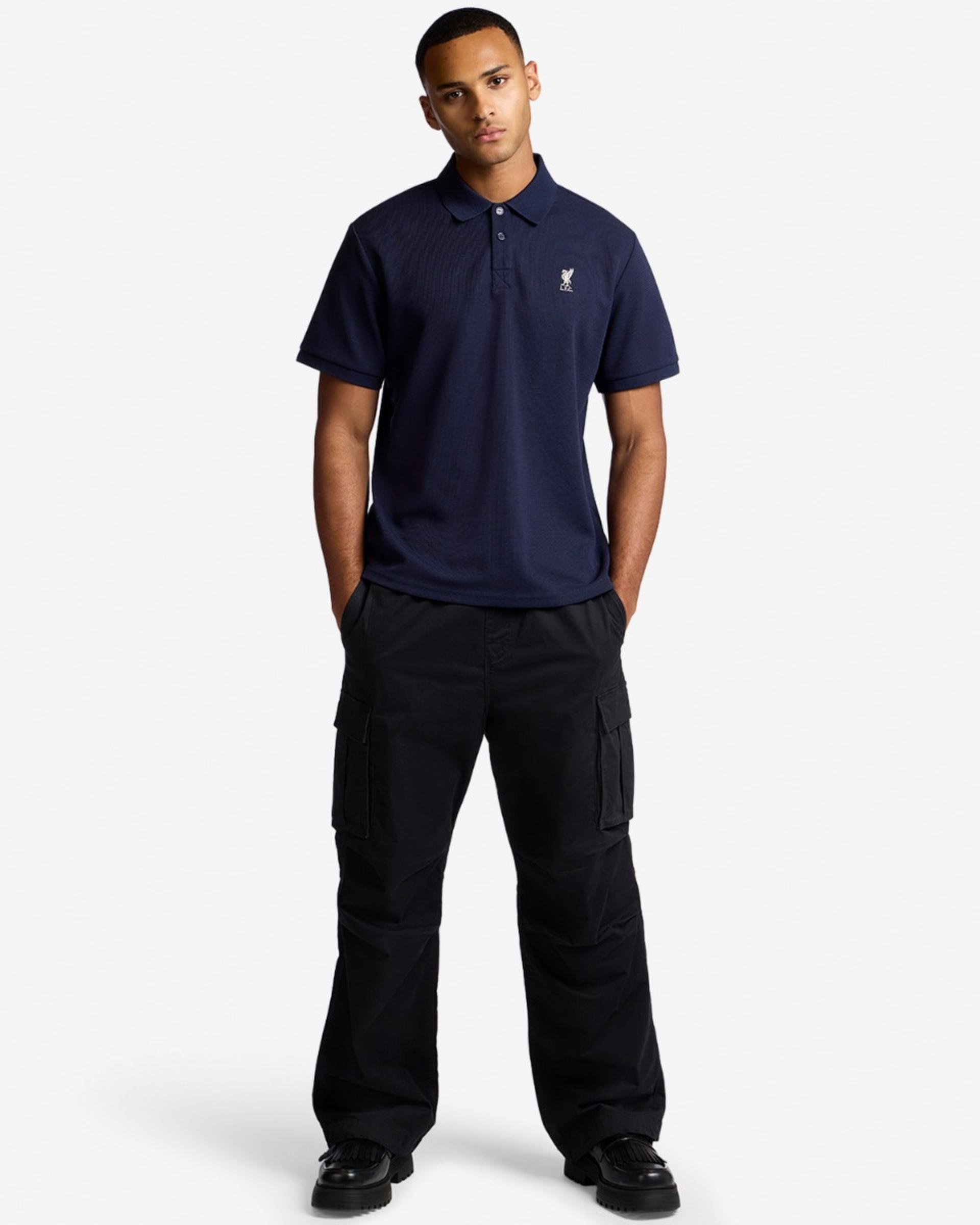 Polo LFC texturizado para hombre, color azul marino - Image 3