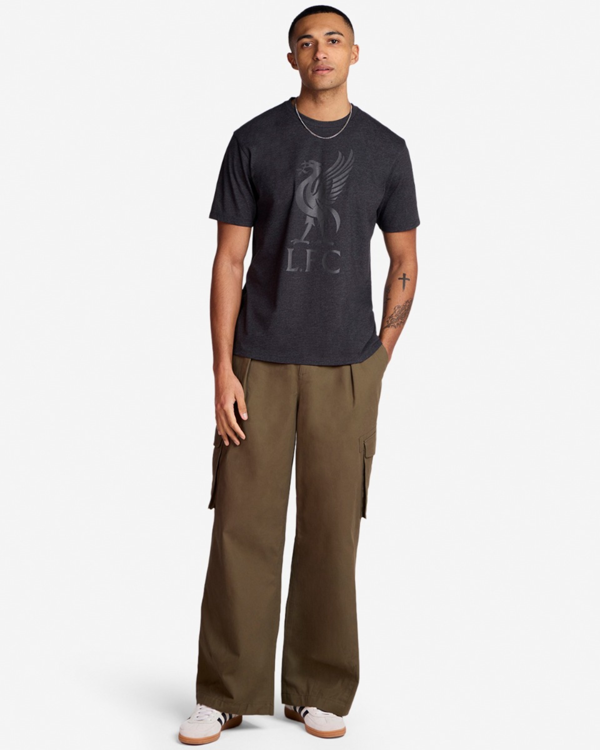 เสื้อยืดลิเวอร์เบิร์ดผู้ชาย LFC สีเทา - Image 4