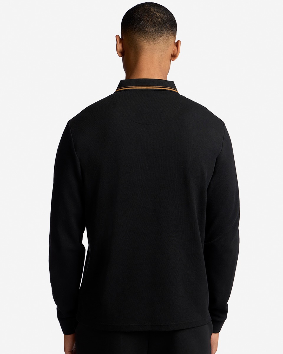 LFC Mens Long Sleeve Tipping Polo Black