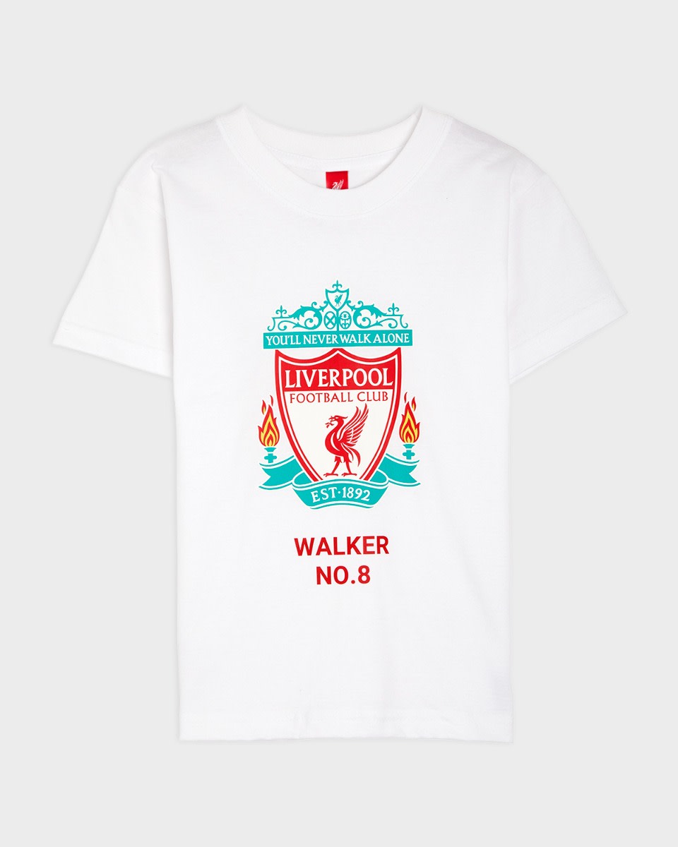LFC Junior Crest Personalised White Tee - Image 2