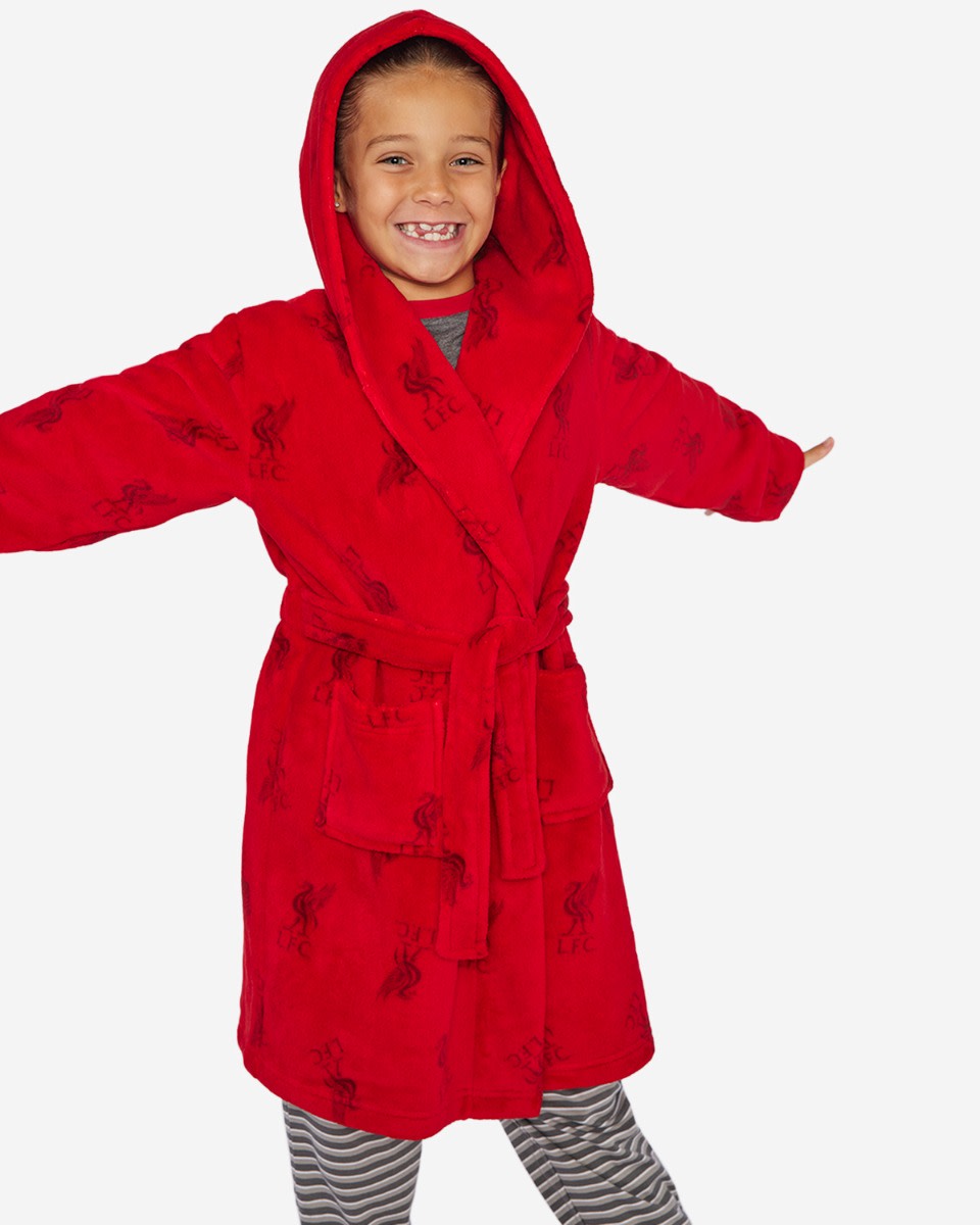 LFC Juniors Hooded Dressing Gown Red - Image 3