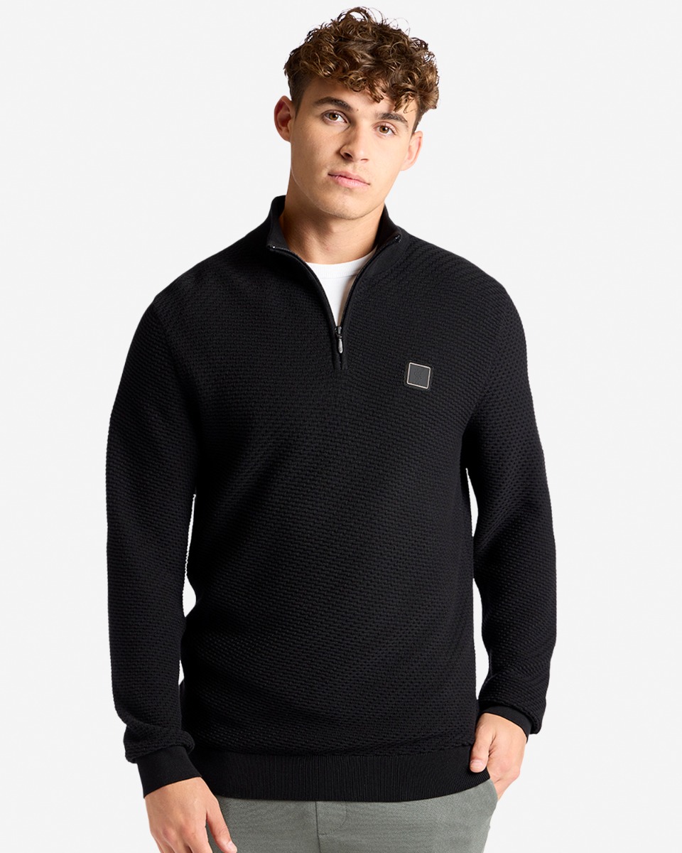 LFC Mens Firma 1/4 Zip Knit Black - Image 1