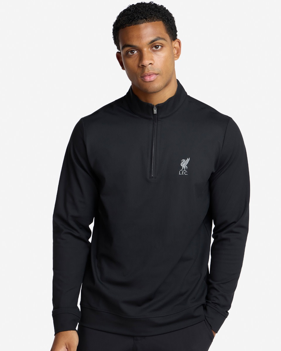 LFC adidas Adults Ultimate365 Golf Classic Quarter-Zip Black - Image 1