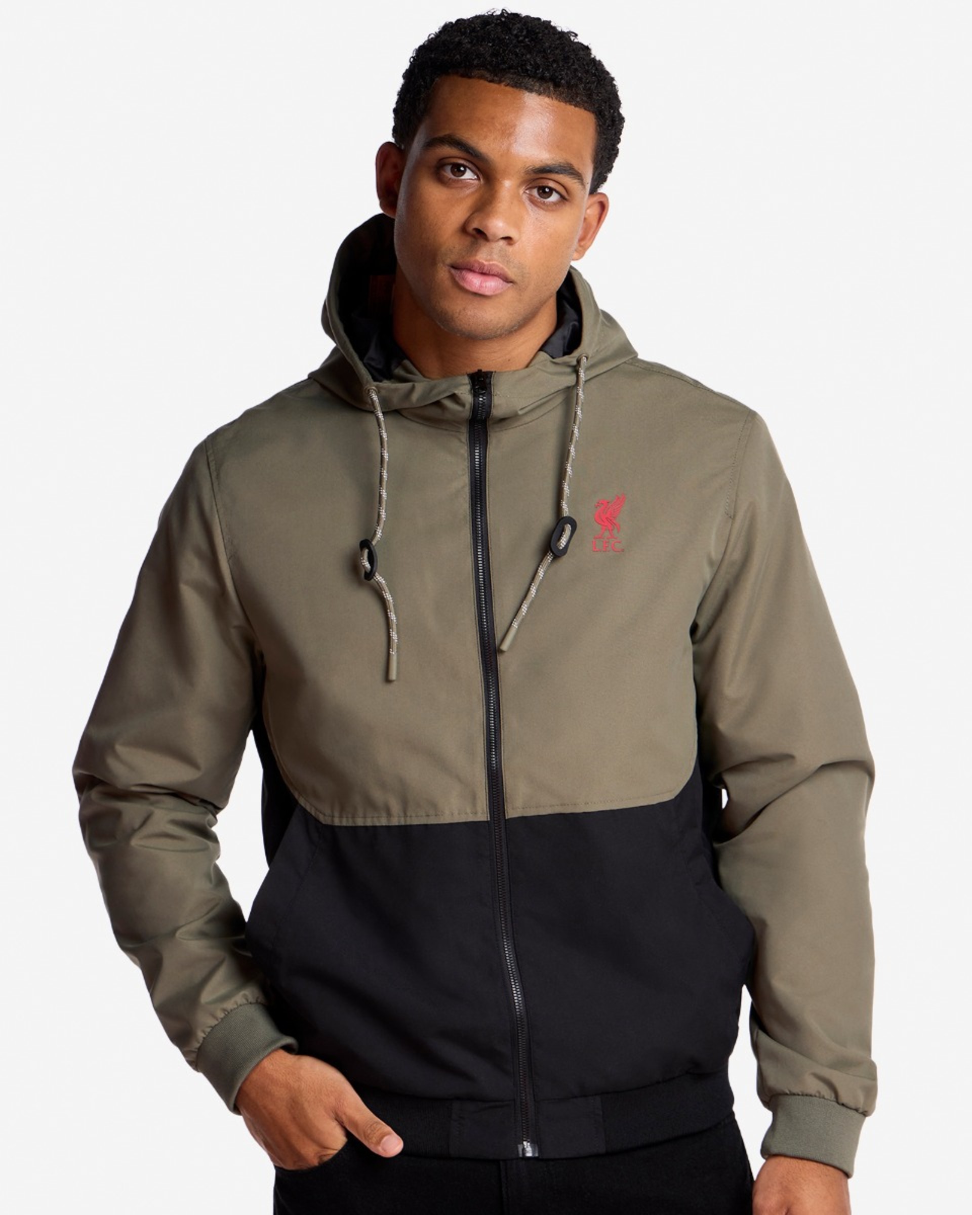 LFC Herre Color Block Windcheater Khaki & Sort - Image 1