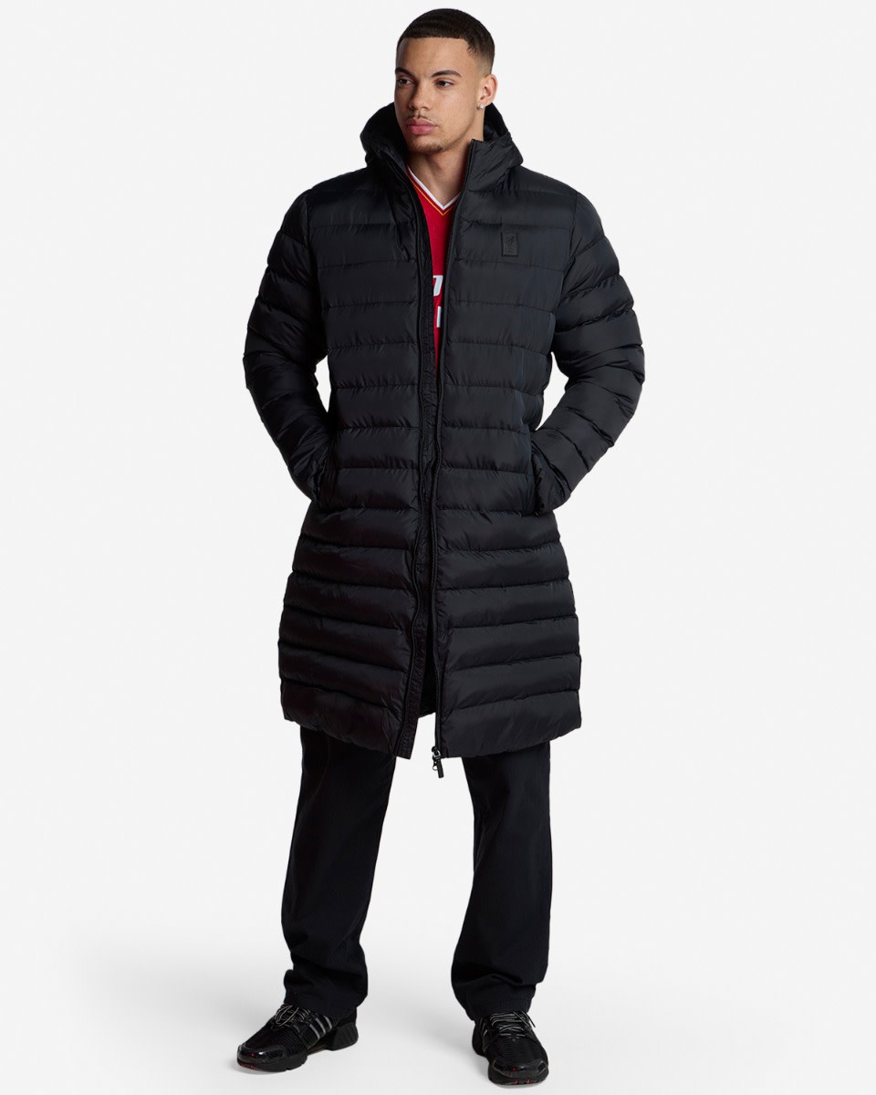 LFC Mens Long Puffa Coat Black - Image 4