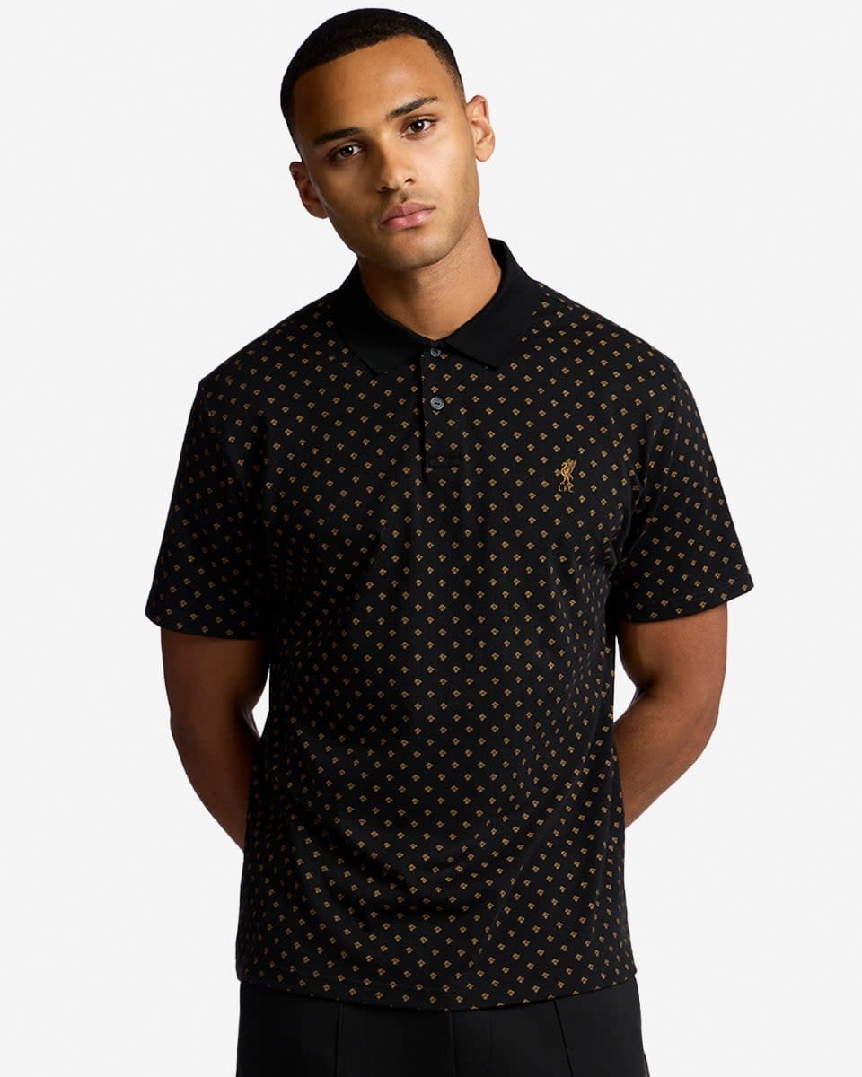 LFC Mens AOP Polo Black - Image 3