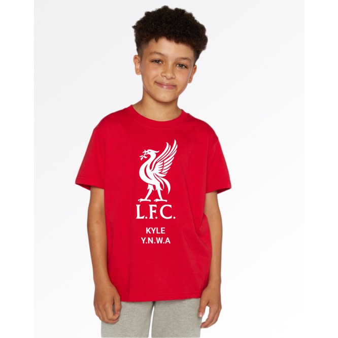 เสื้อยืดสีแดงส่วนบุคคล LFC จูเนียร์ ไวท์ ลิเวอร์เบิร์ด - Image 1