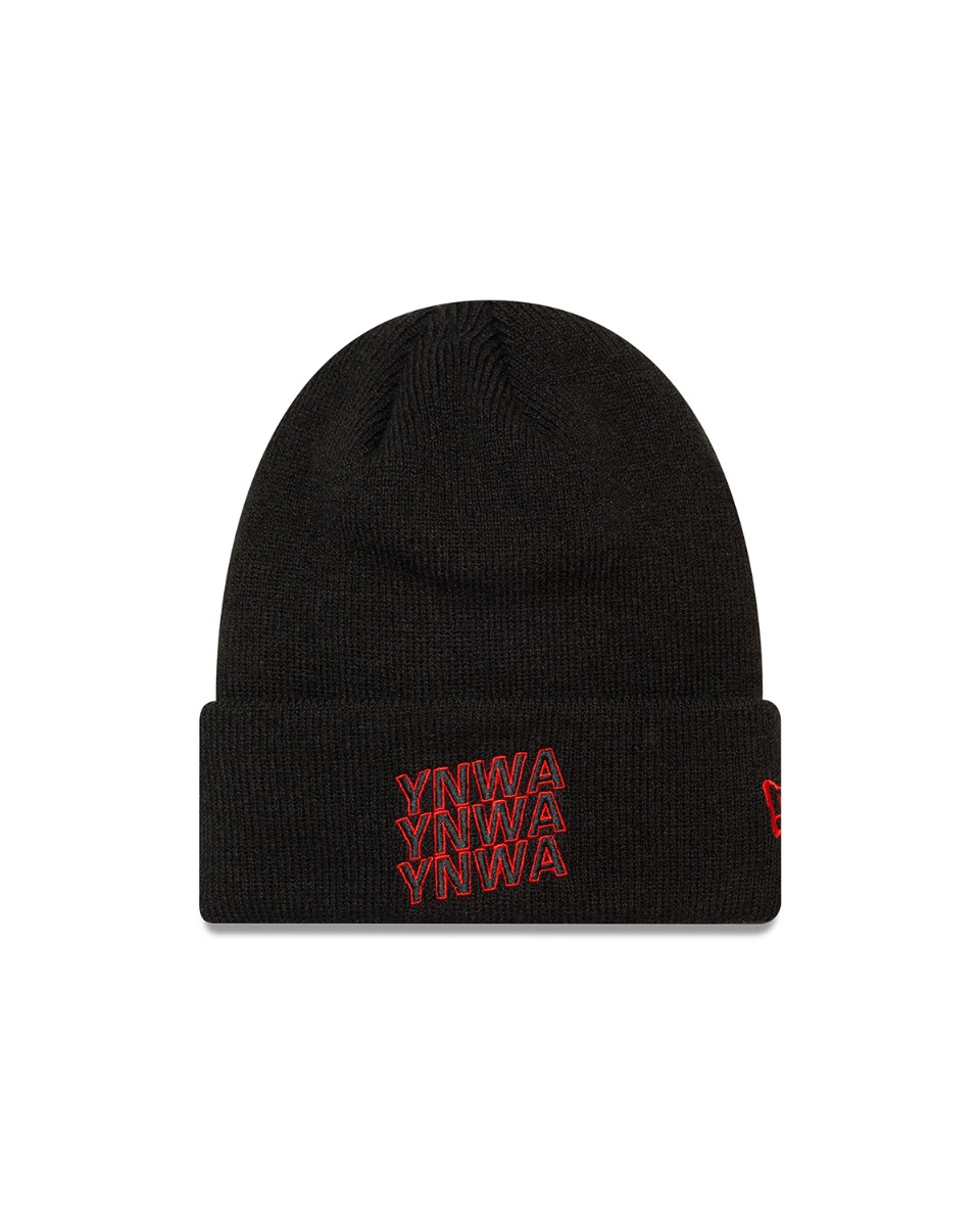 LFC New Era Kids YNWA Cuff Knit BEANIE Black & Red - Image 1