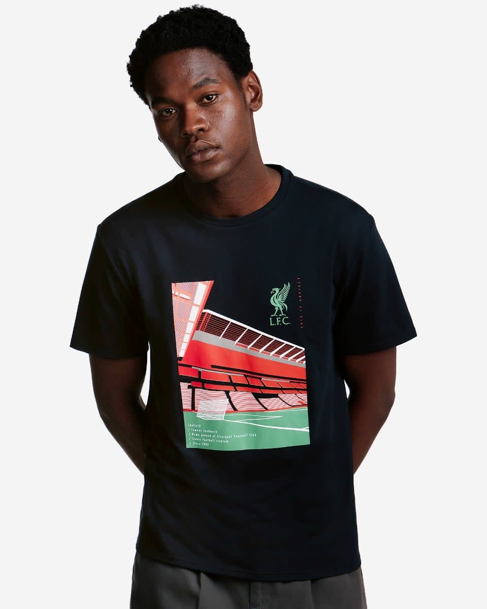 เสื้อยืดเกาะ แอนฟิลด์สำหรับผู้ชาย LFC สีดำ - Image 3
