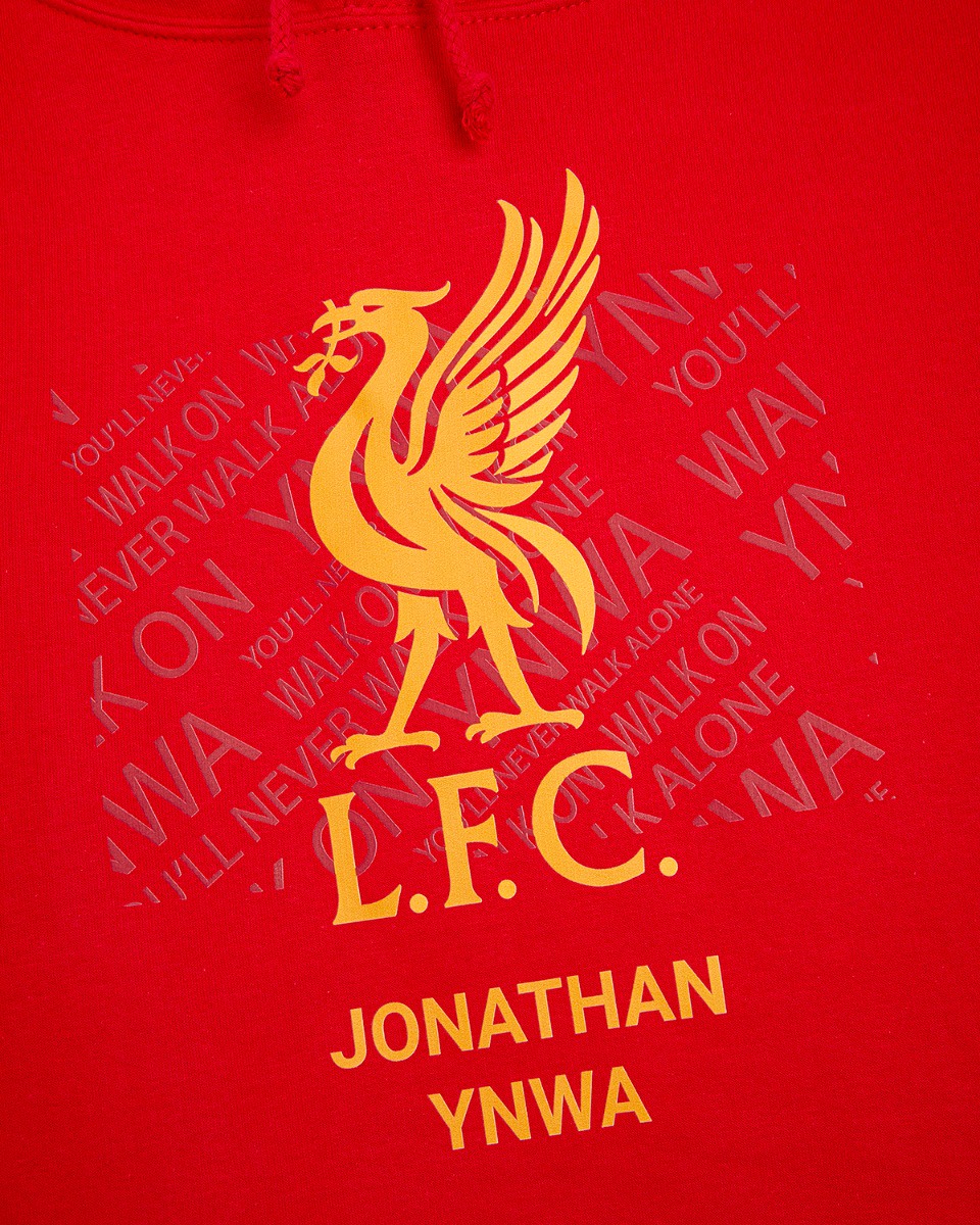LFC Liverbird Personalised Red Hoody - Image 3