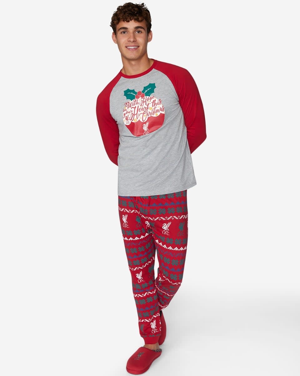 LFC Weihnachts-Pyjama für Herren, Grau/Rot - Image 1