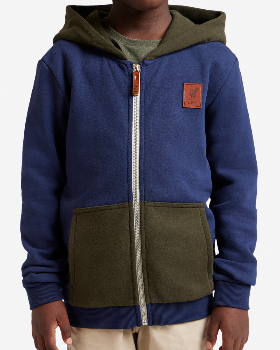 LFC Juniors Hooded Fleece Zip Navy - Image 4