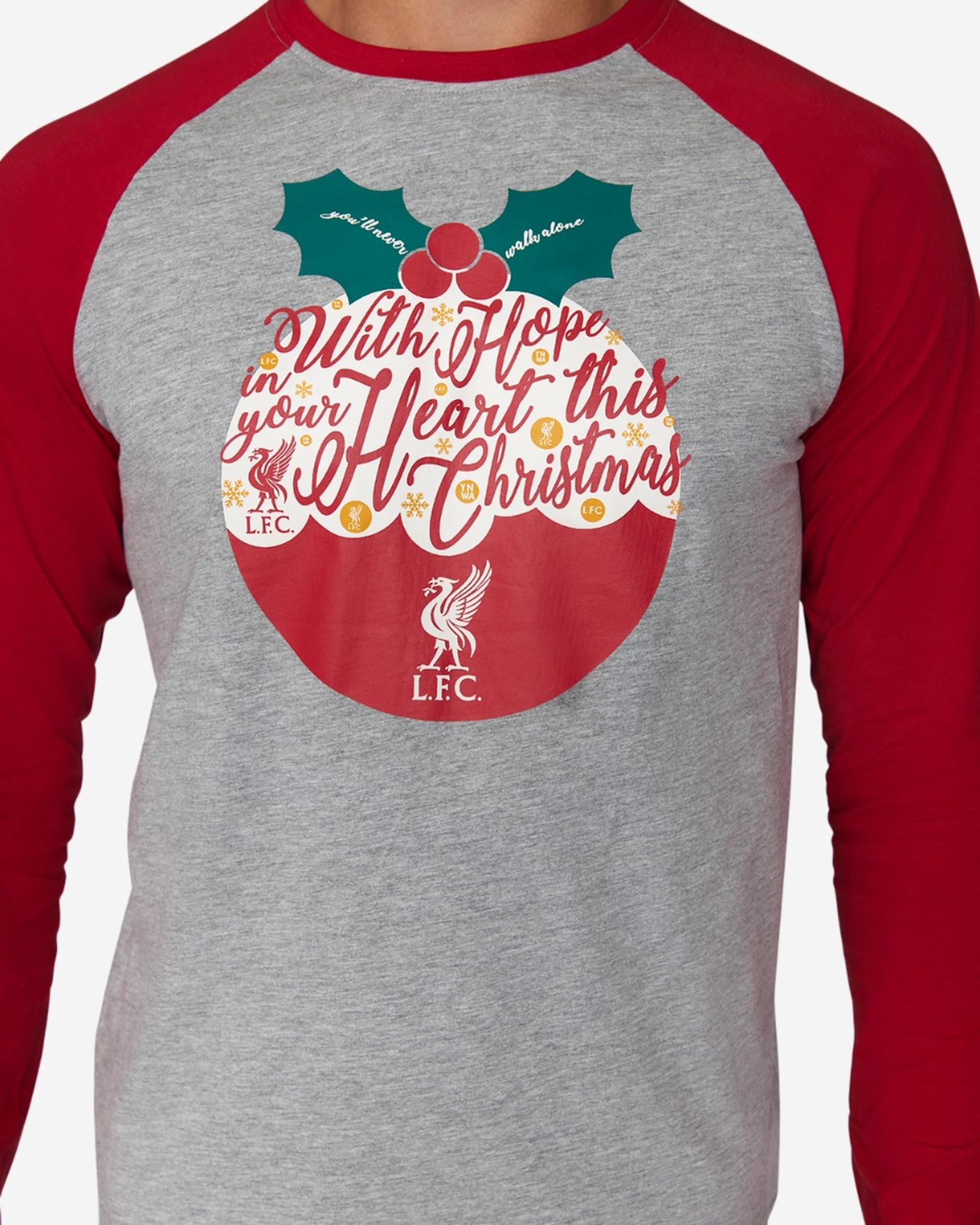 ชุดนอนคริสต์มาสบุรุษ LFC สีเทาและสีแดง - Image 4