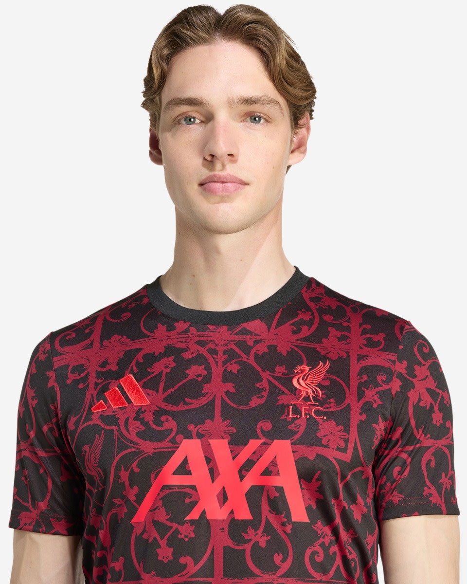 LFC adidas Herr 25/26 Kortärmad Pre-Match Skjorta Svart - Image 4