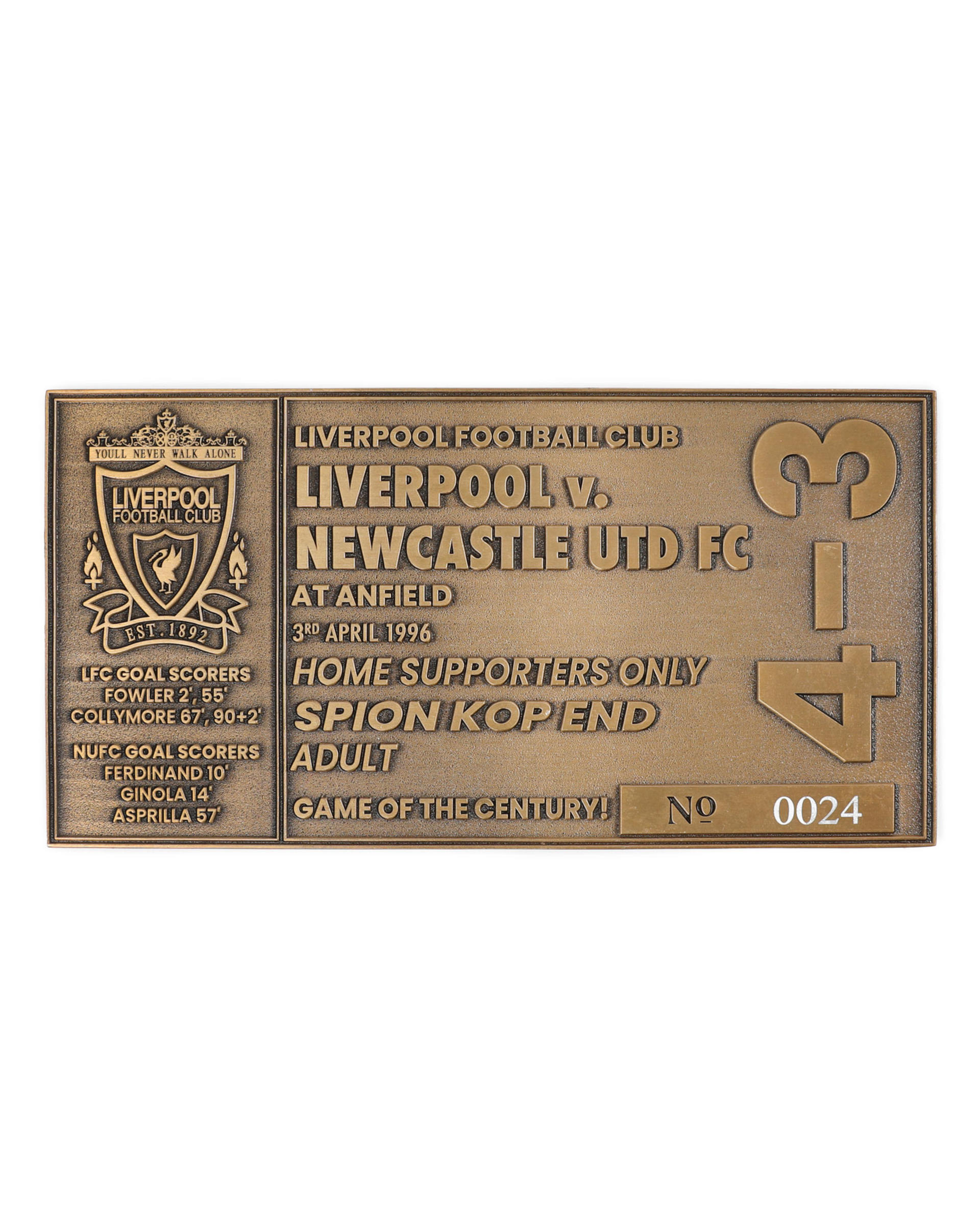 LFC 4-3 Newcastle Sammelticket - Image 1