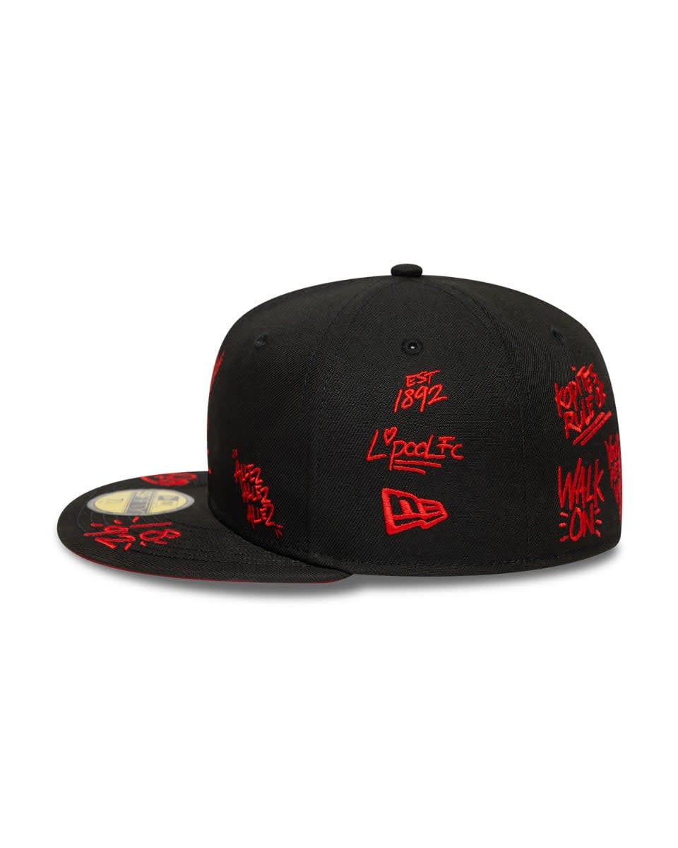 LFC New Era 59FIFTY Scribble Kappe Schwarz/Rot - Image 4