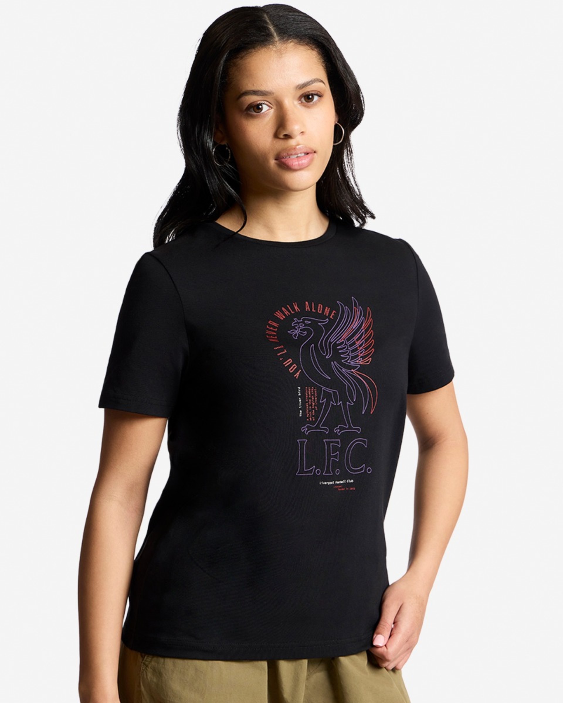 LFC Liverbird Line Damen-T-Shirt Schwarz - Image 3