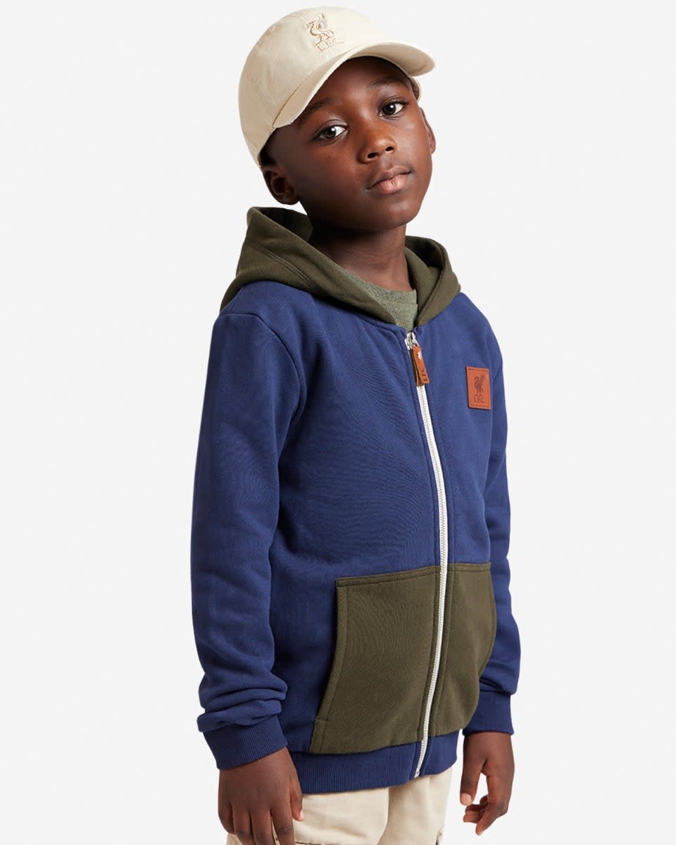 LFC Spædbarn Fleece-dragkedja med huva Marinblå - Image 3